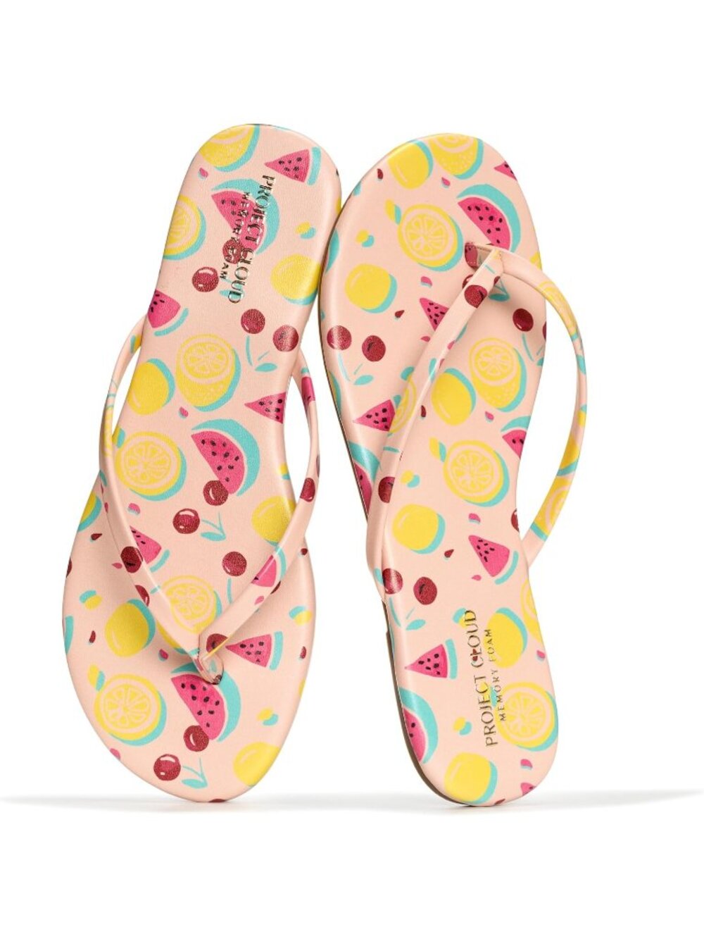 Women's Fruit Comfort Memory Foam Insole Non-Slip Flip Flop Flat Sandal Shoes